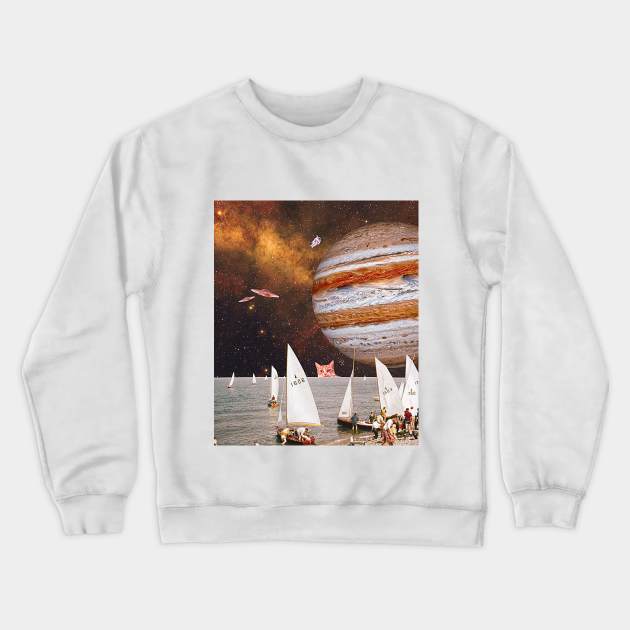 Space fisherman -  Artwork Crewneck Sweatshirt by Independent_BZ